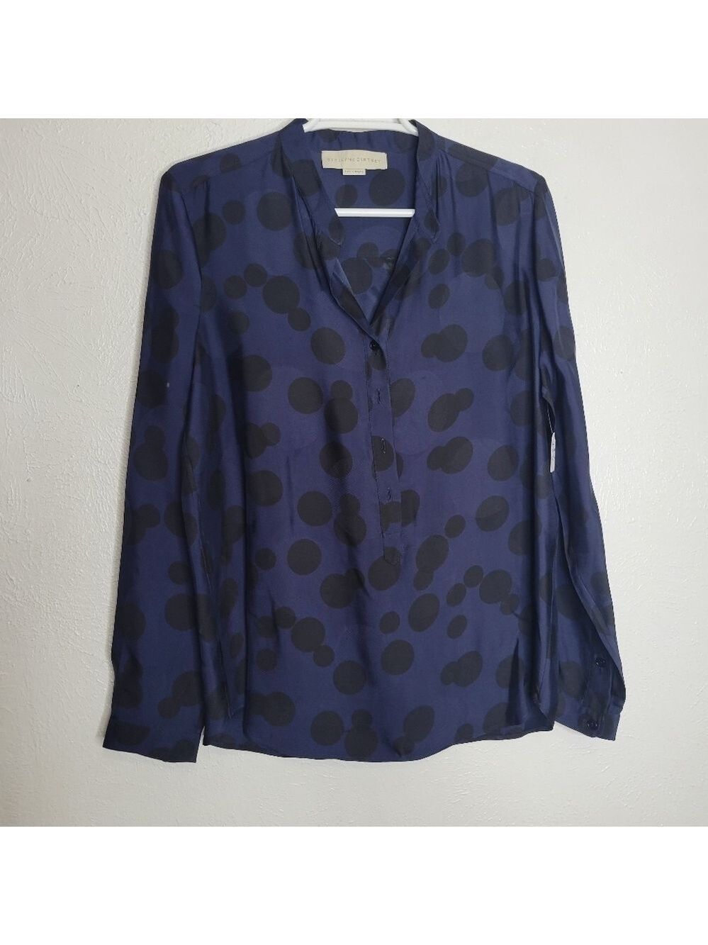 Stella McCartney Silk Blend Navy Polka Dot Blouse Tunic Women's Euro 40 …